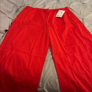 Bright Red Pants. Athleta wide leg pants. Size Large